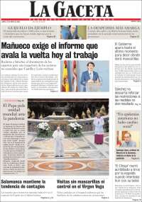 Portada de La Gaceta de Salamanca (España)