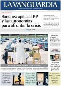 Portada de La Vanguardia (España)