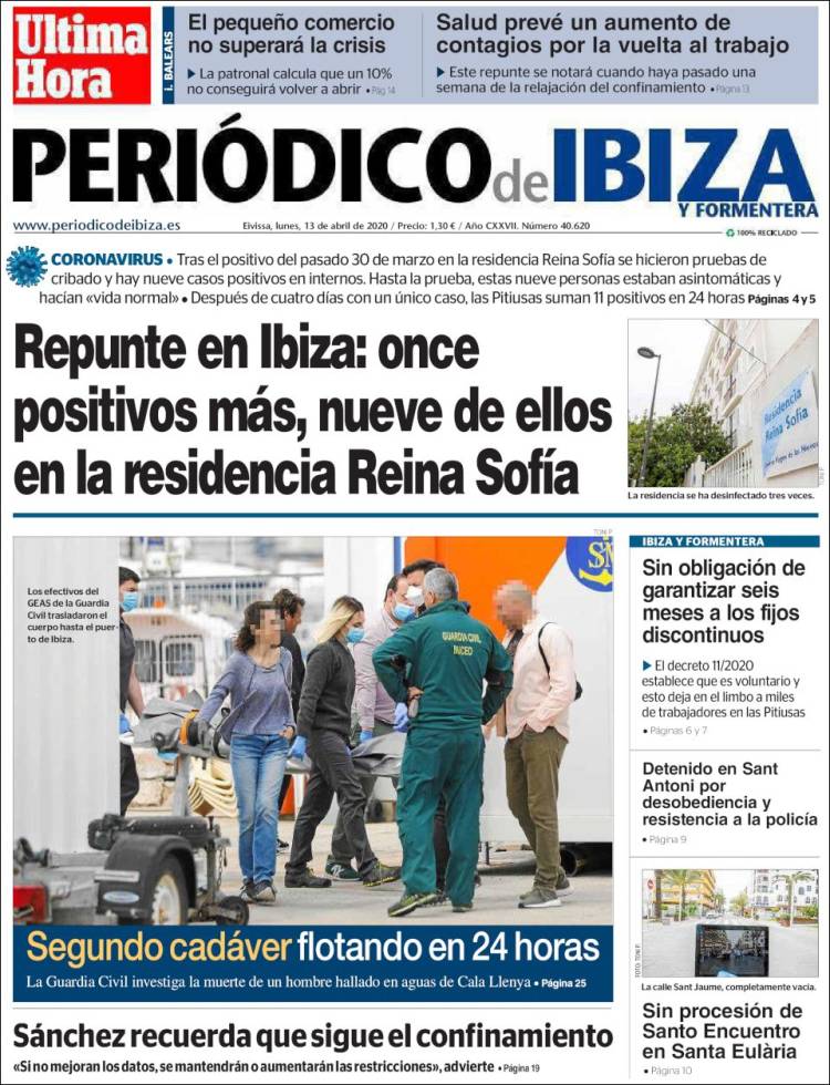 Portada de Periódico de Ibiza (España)