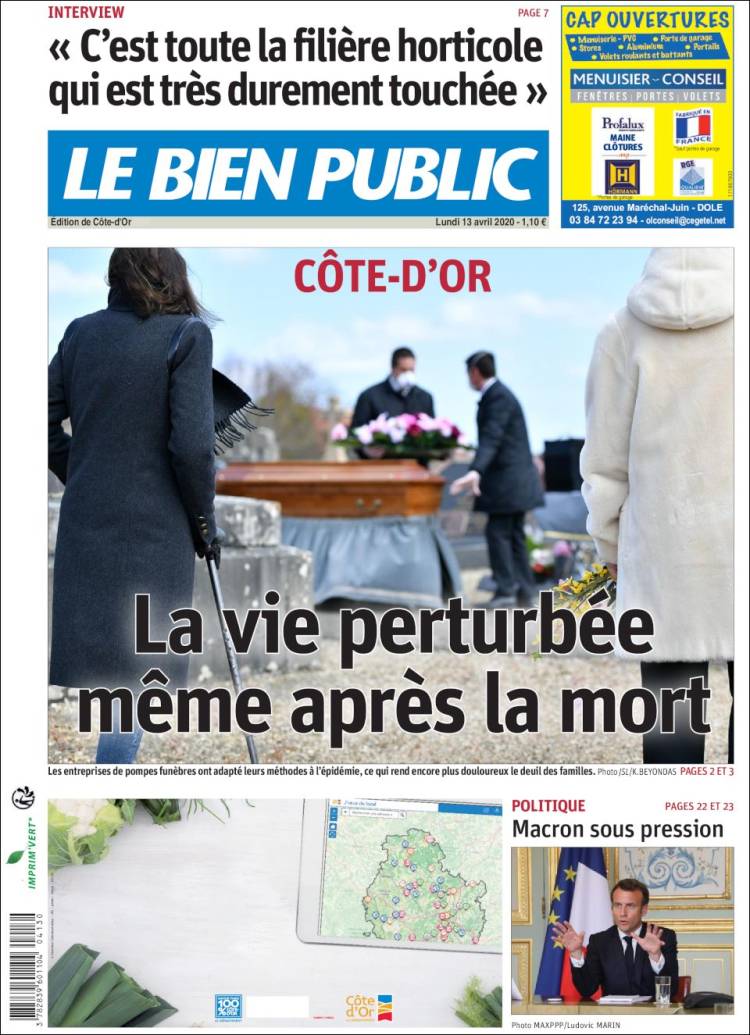 Portada de Le Bien Public (Francia)