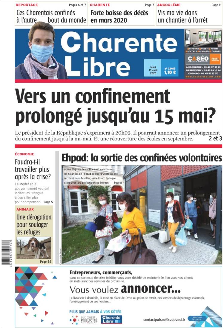 Portada de Charente Libre (Francia)