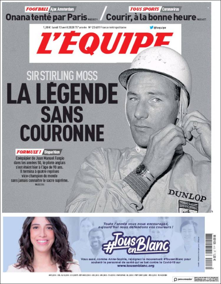 Portada de L'Equipe (Francia)