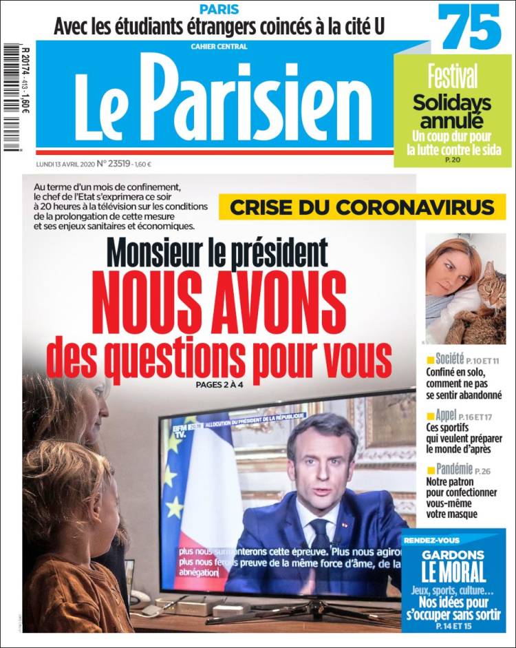 Portada de Le Parisien (Francia)