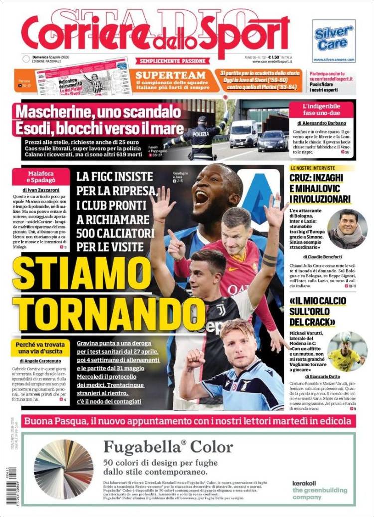 Portada de Corriere dello Sport (Italia)
