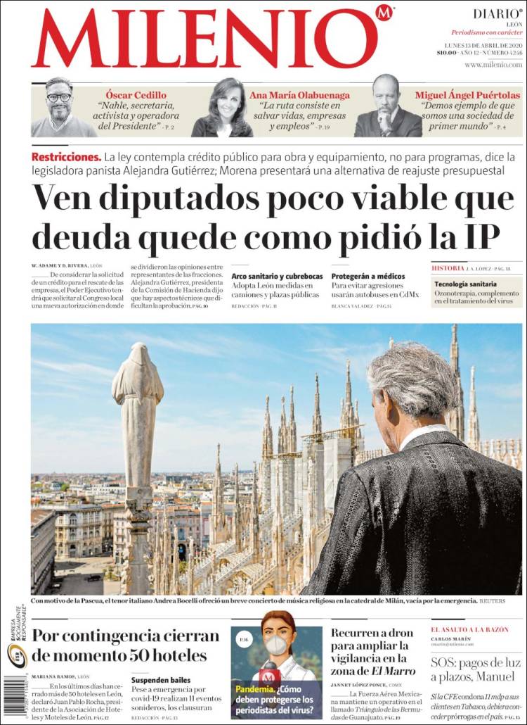 Portada de Milenio de León (M&eacute;xico)
