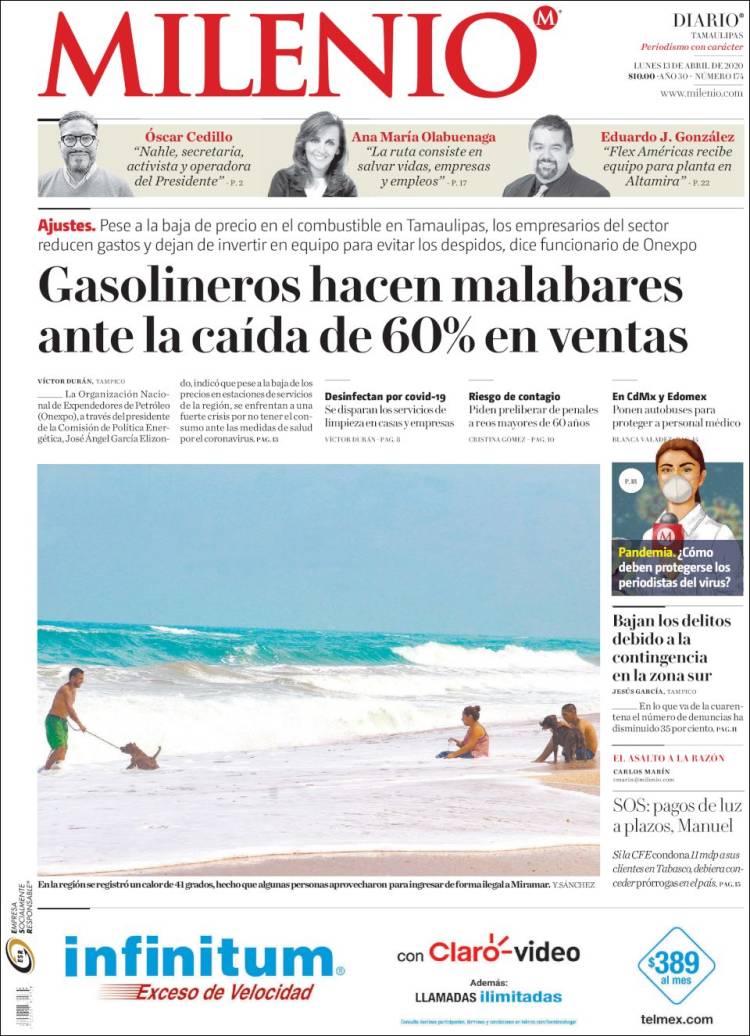 Portada de Milenio - Tamaulipas (M&eacute;xico)