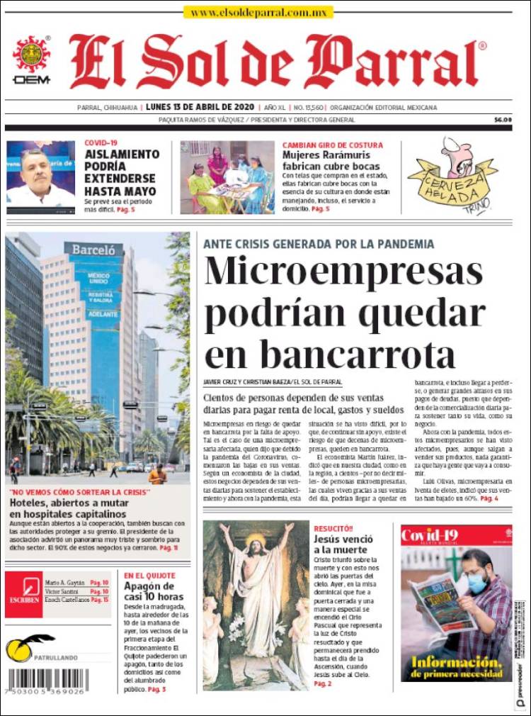 Portada de El Sol de Parral (M&eacute;xico)