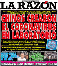 Portada de La Razón (Per&uacute;)