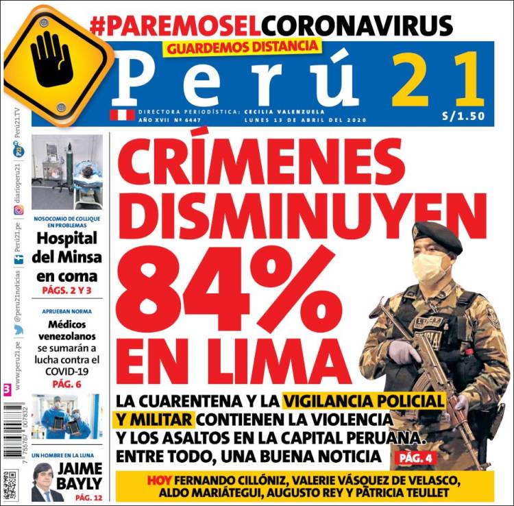 Portada de Perú 21 (Per&uacute;)