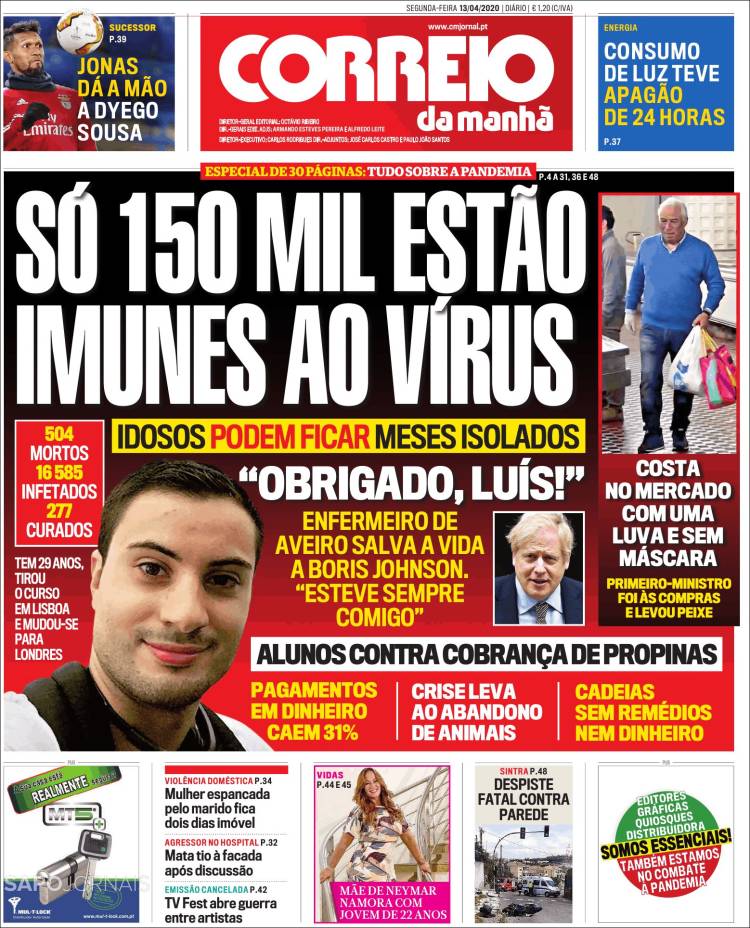 Portada de Correio da Manhã (Portugal)