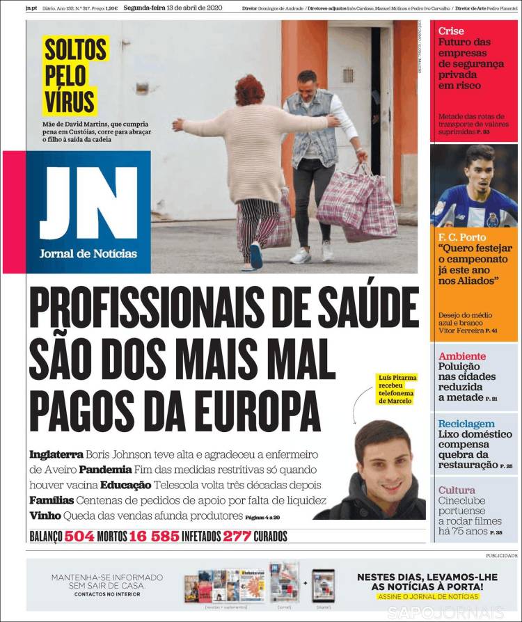 Portada de Jornal de Notícias (Portugal)
