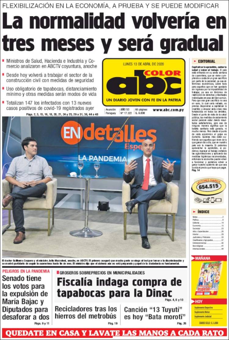 Portada de ABC Color (Paraguay)