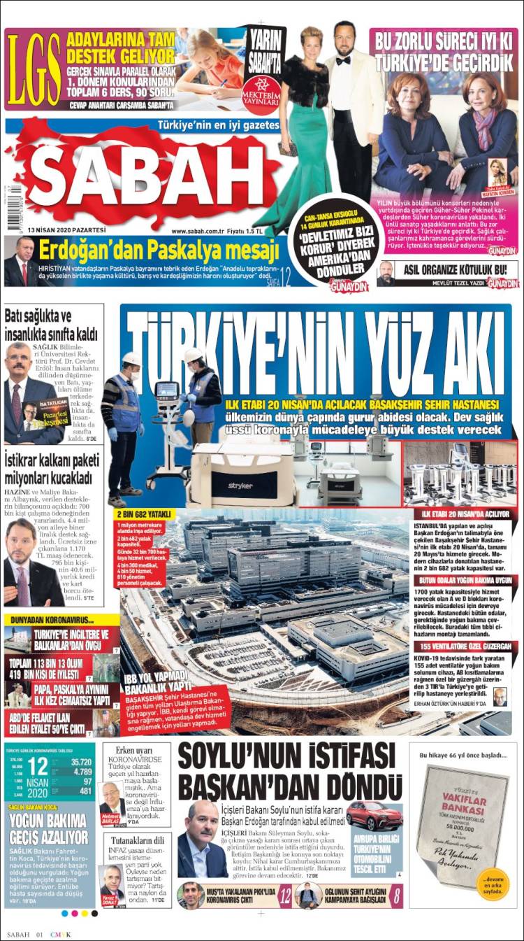 Portada de Sabah (Turqu&iacute;a)