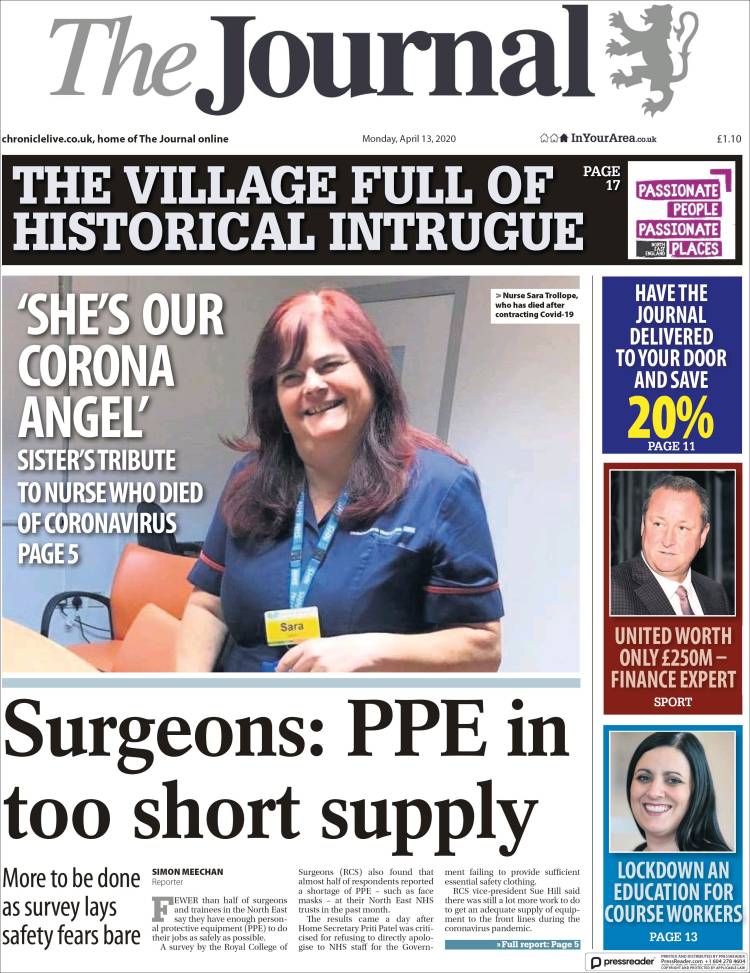 Portada de The Journal (Reino Unido)