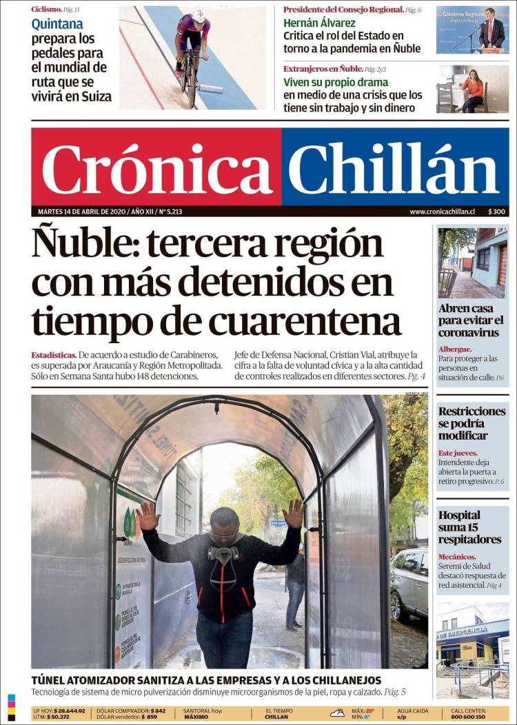Portada de Crónica Chillán (Chile)