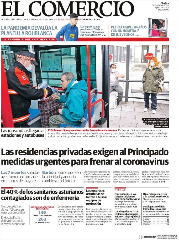 Portada de El Comercio - Gijón (Spain)
