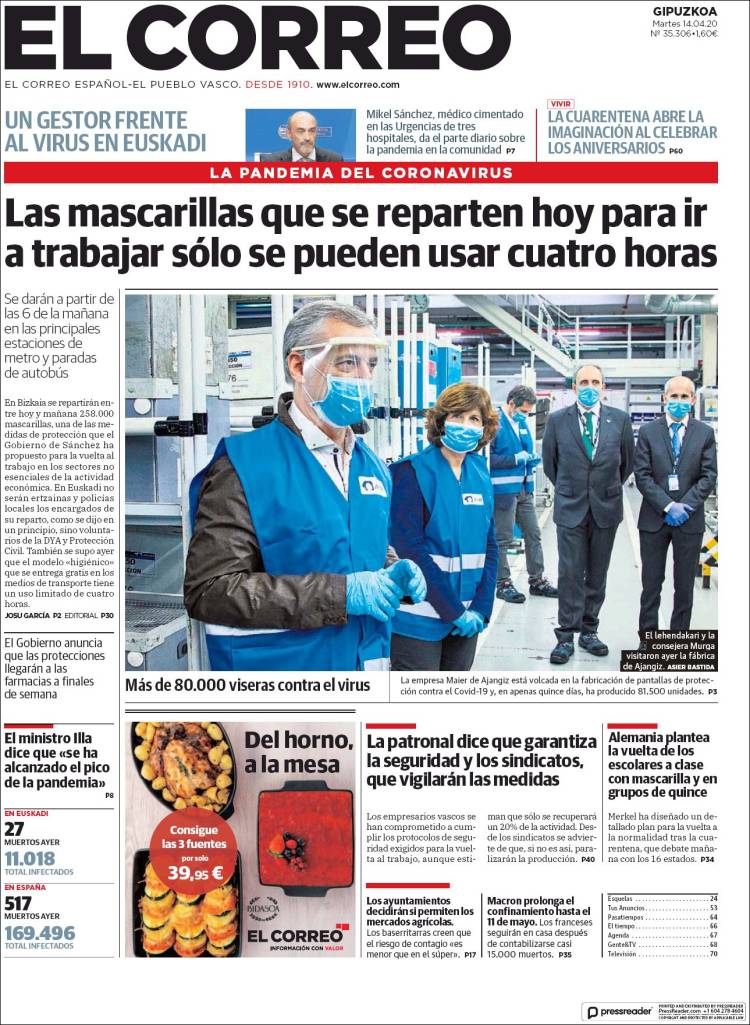 Portada de El Correo - Guipuzcoa (Spain)