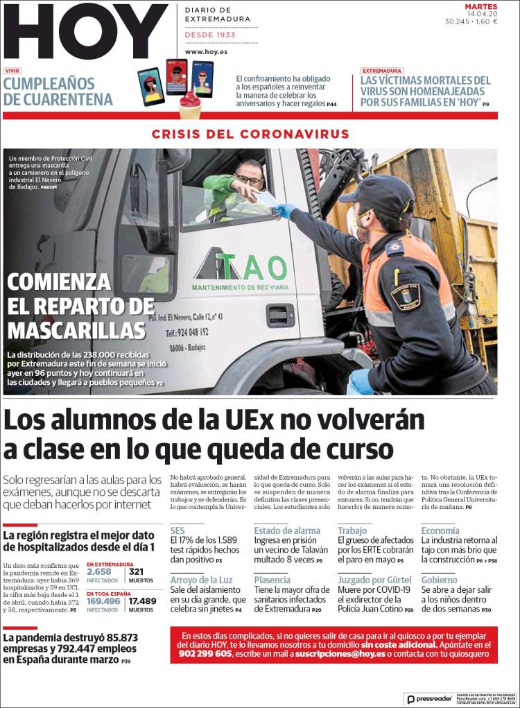 Portada de Hoy - Caceres (Spain)