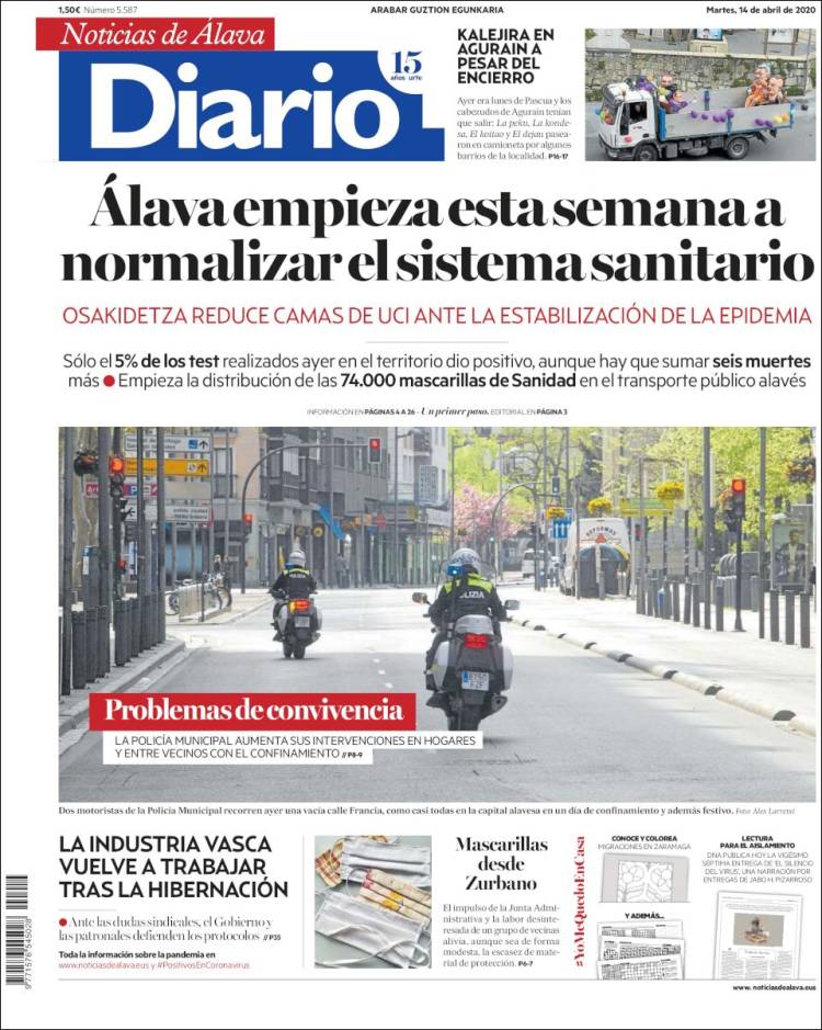 Portada de Noticias de Álava (Spain)
