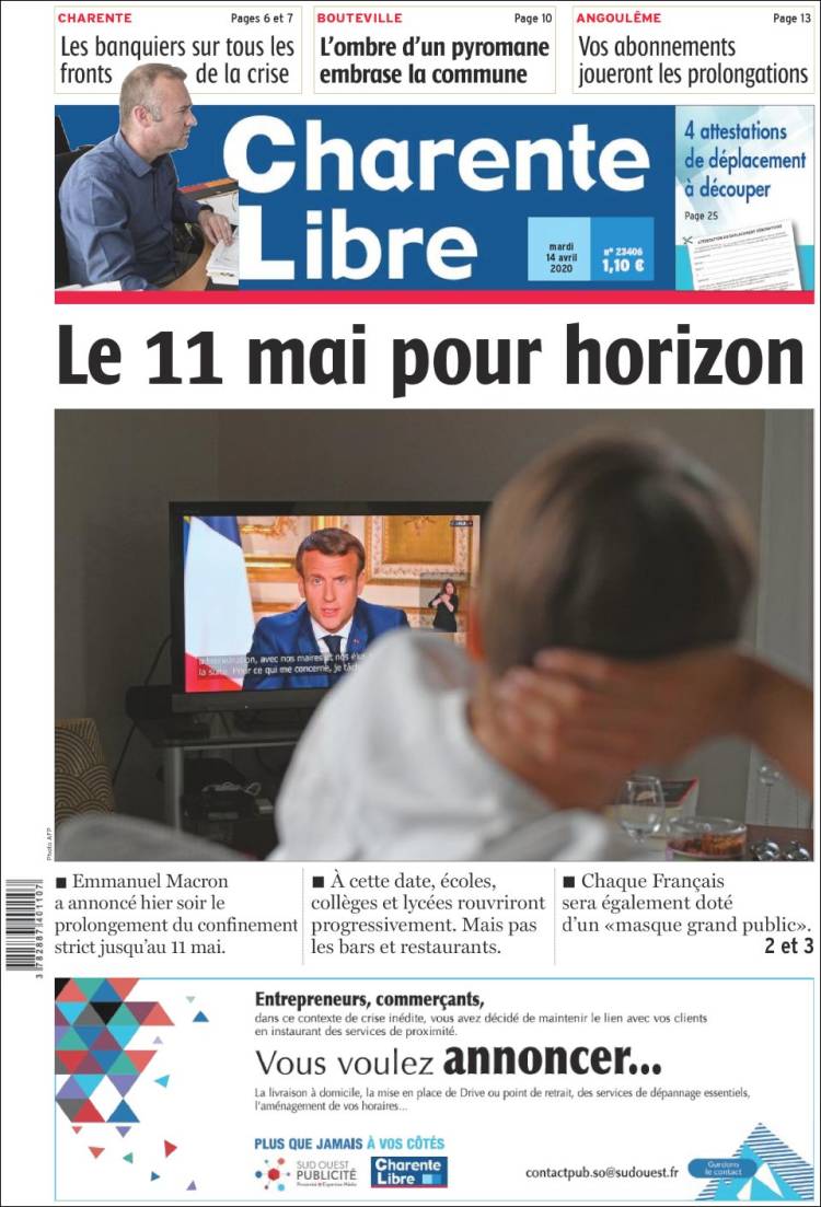 Portada de Charente Libre (Francia)