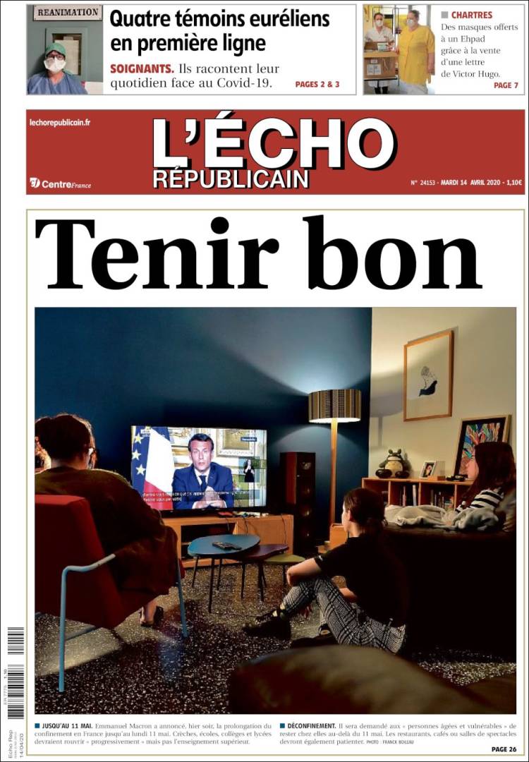 Portada de L'Echo Républicain (Francia)