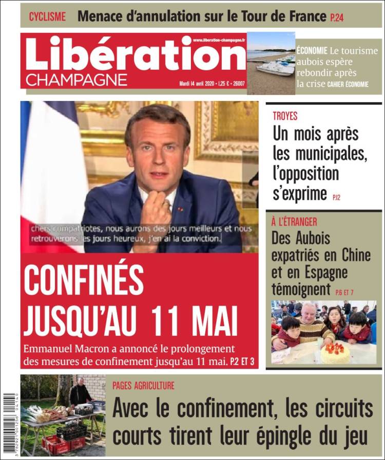 Portada de Libération Champagne (Francia)