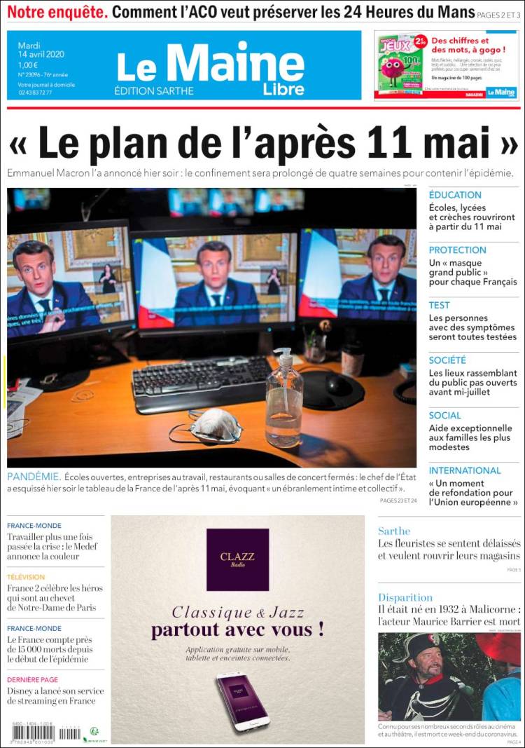 Portada de Le Maine Libre (Francia)