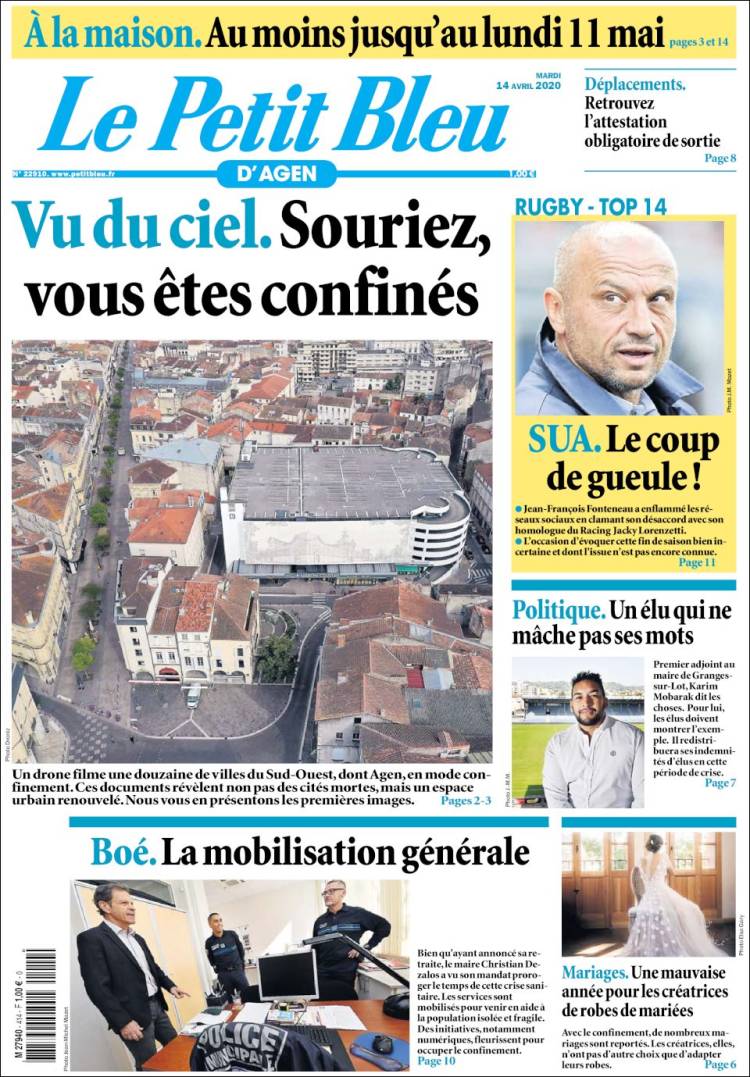 Portada de Le Petit Bleu (Francia)