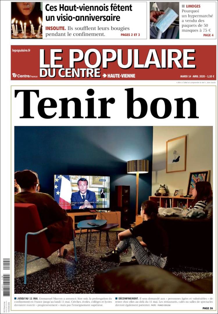Portada de Le Populaire du Centre (Francia)