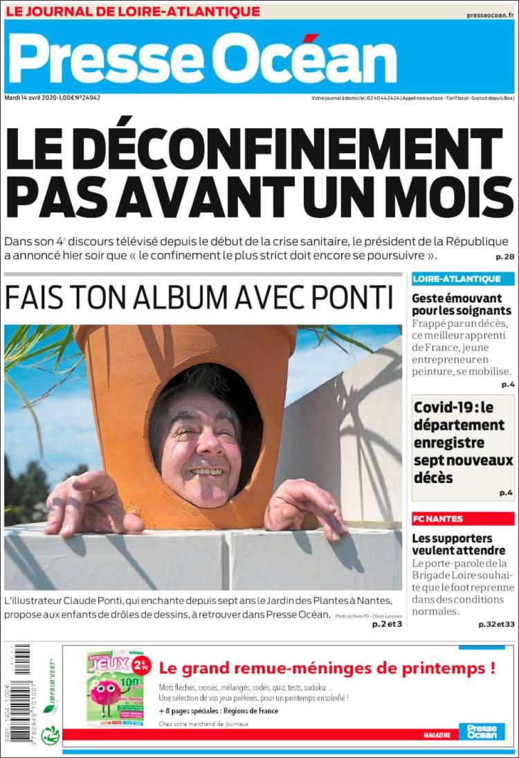 Portada de Presse Ocean (Francia)