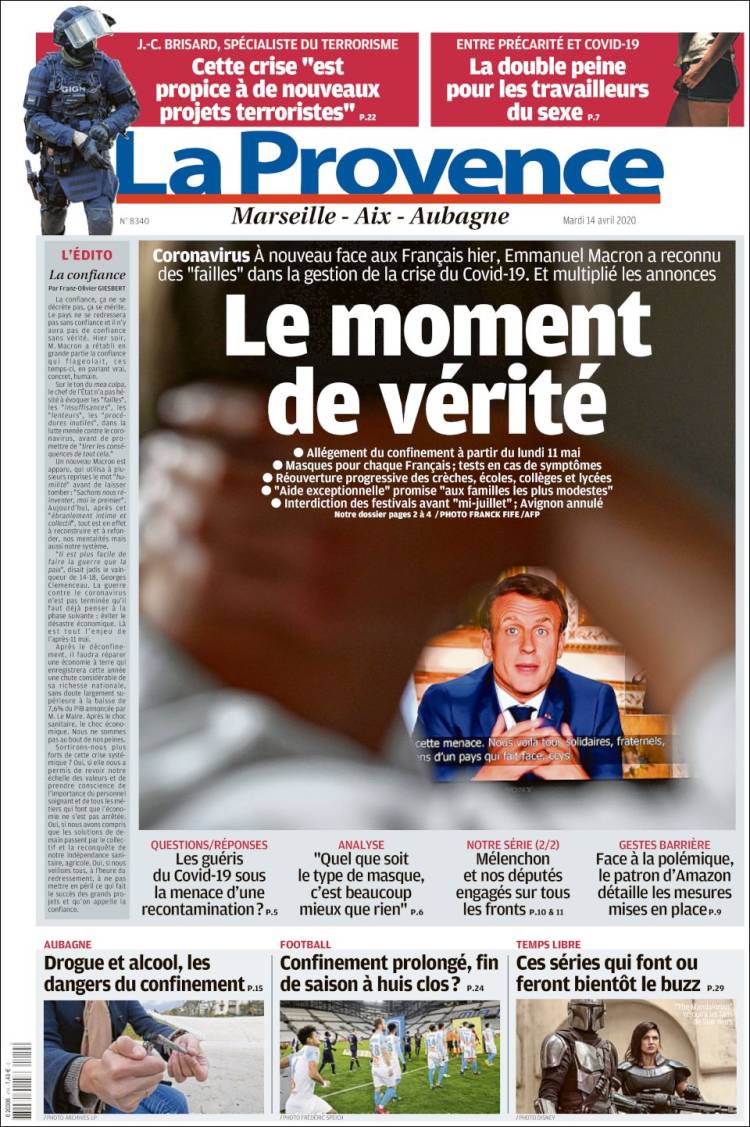 Portada de La Provence (Francia)