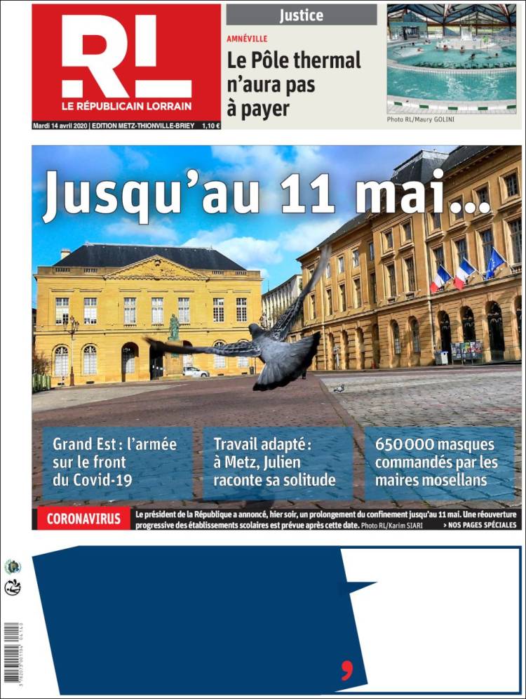 Portada de Le Republicain Lorrain (Francia)