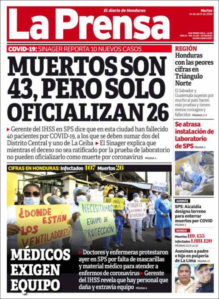Portada de La Prensa (Honduras)