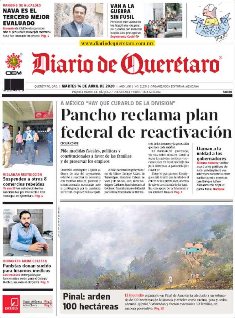 Portada de Diario de Querétaro (México)
