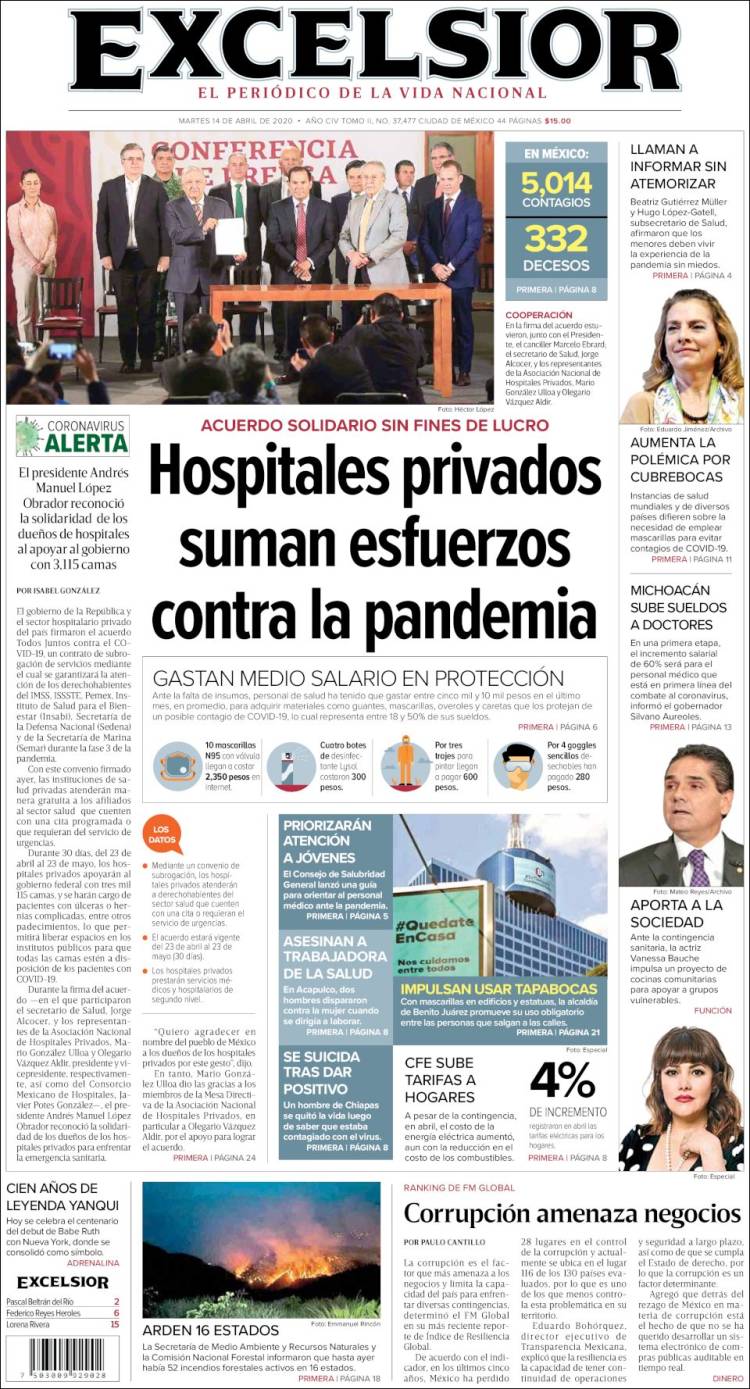 Portada de Excelsior (México)