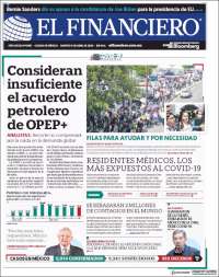 Portada de El Financiero (México)