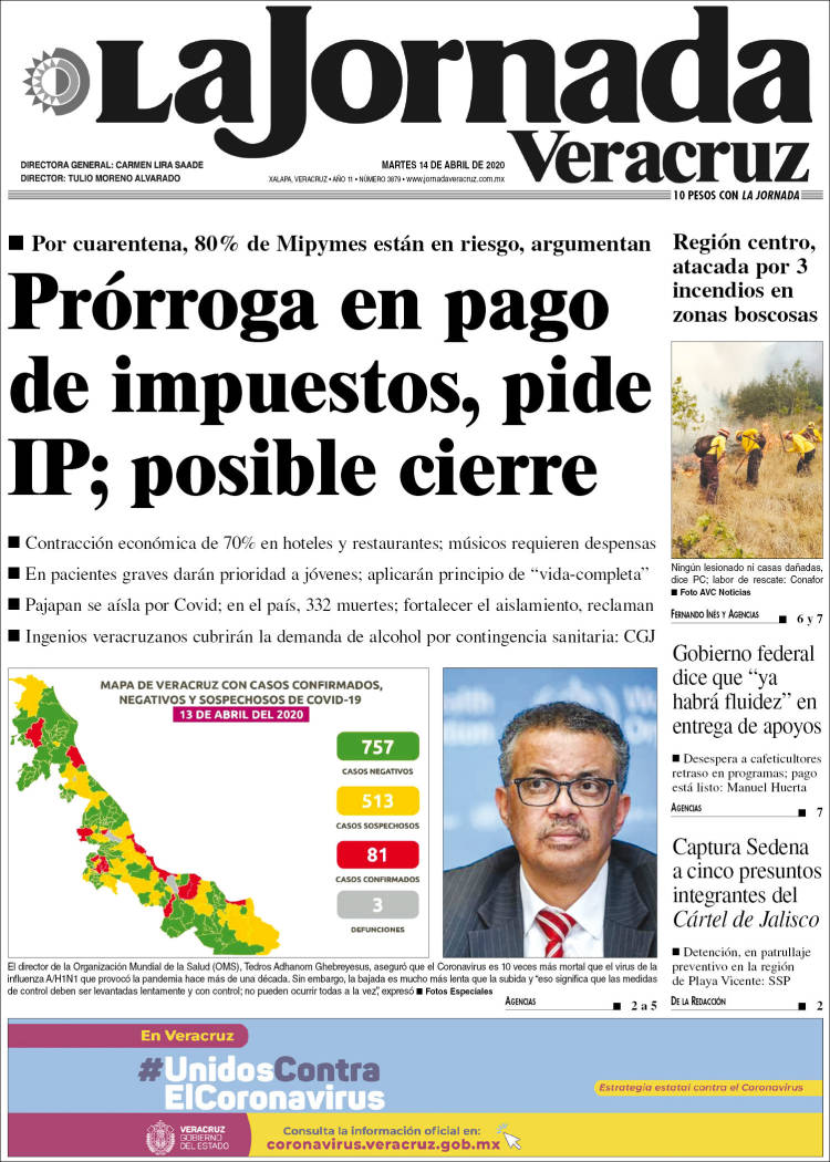 Portada de La Jornada Veracruz (México)