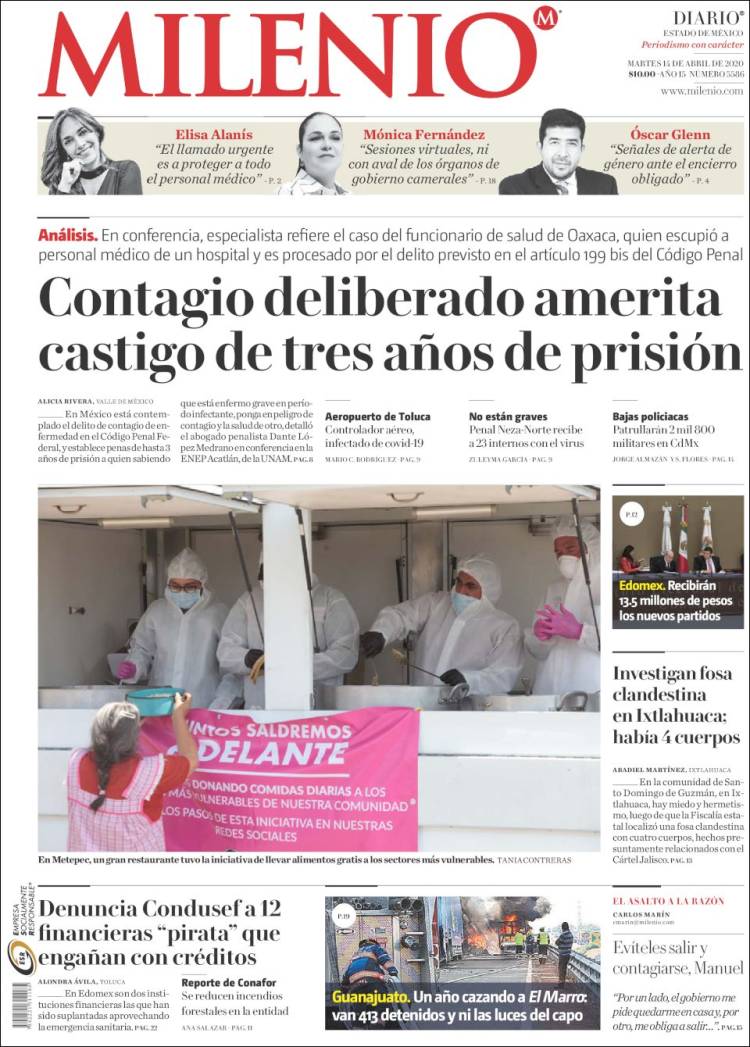 Portada de Milenio - Estado de México (México)