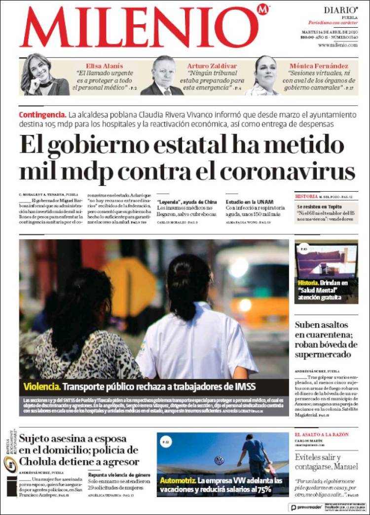 Portada de Milenio de Puebla (México)