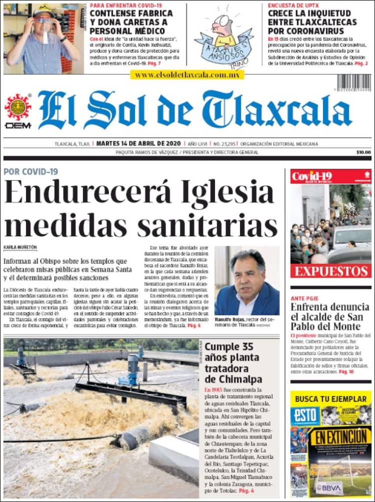 Portada de El Sol de Tlaxcala (México)
