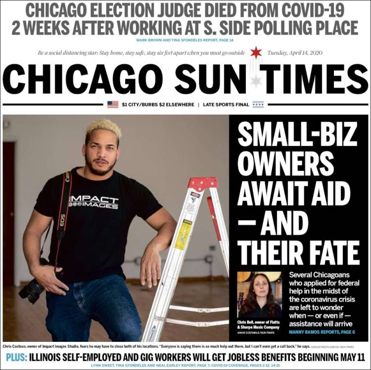 Portada de Chicago Sun-Times (USA)