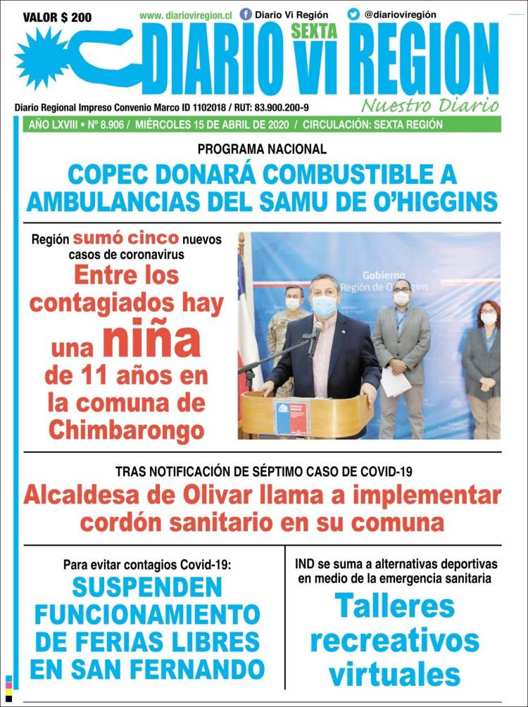 Portada de Diario VI Región (Chile)