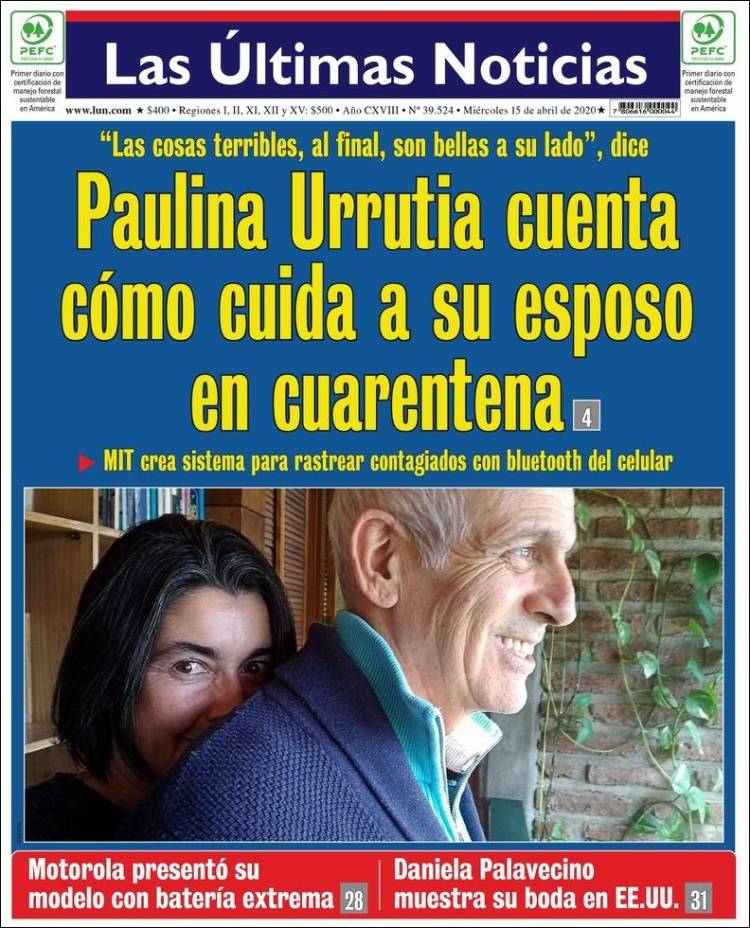 Portada de Las Últimas Noticias (Chile)