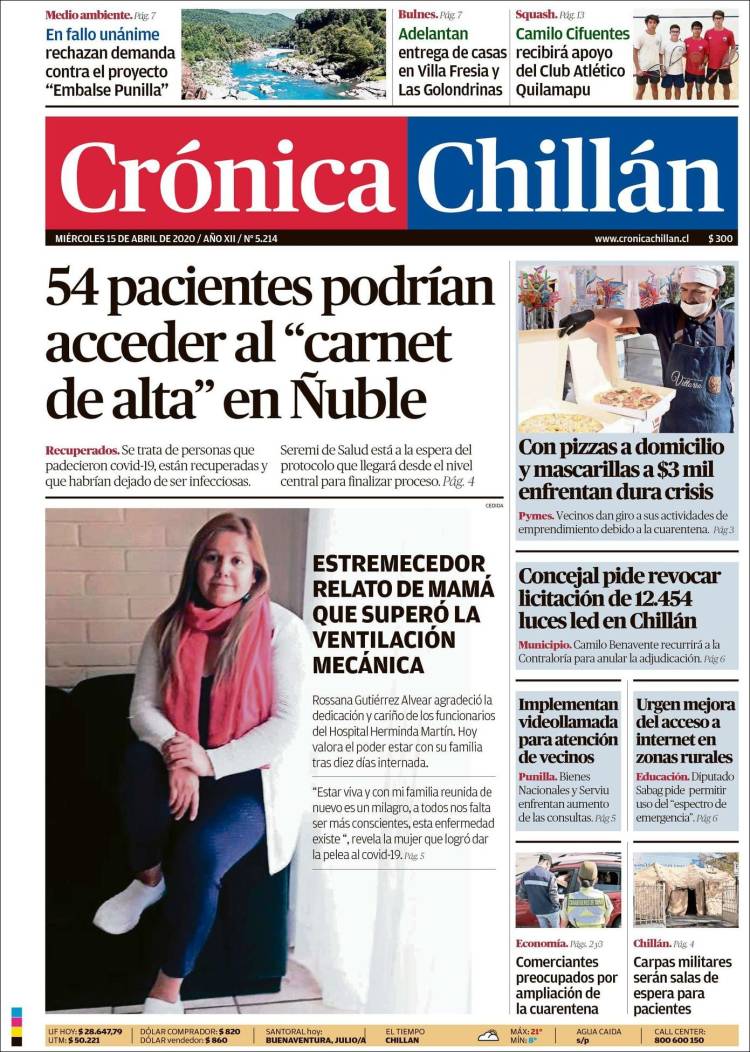 Portada de Crónica Chillán (Chile)