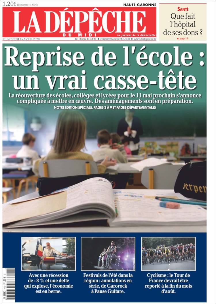 Portada de La Dépêche du Midi (France)