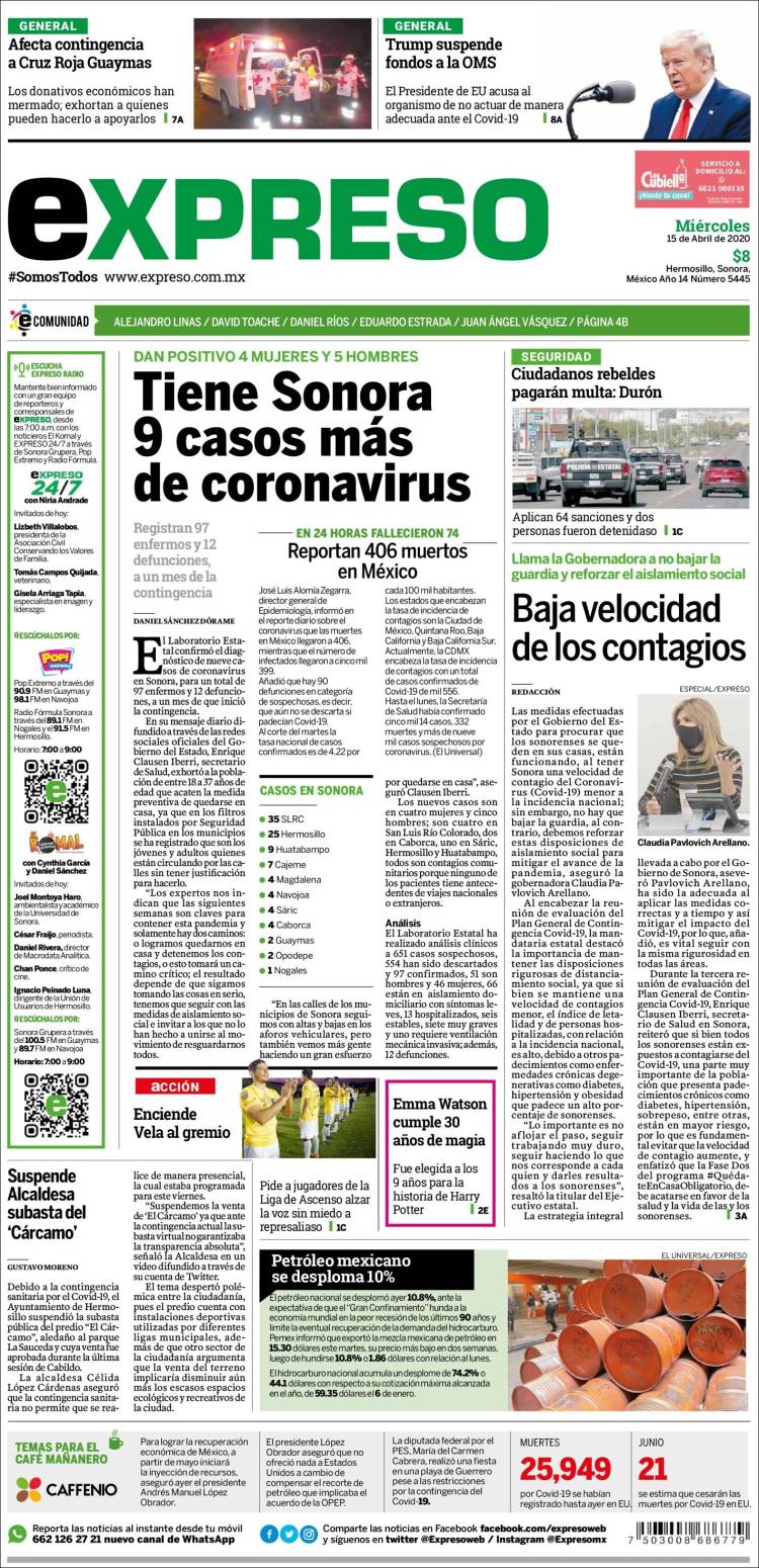 Portada de Expreso (México)
