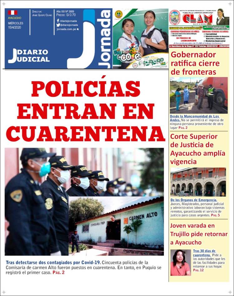 Portada de Diario Jornada (Perú)