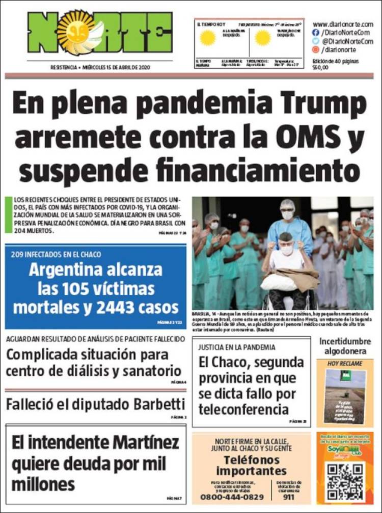 Portada de Diario Norte (Argentina)