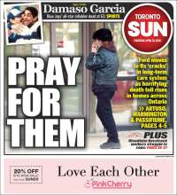 Portada de The Toronto Sun (Canadá)