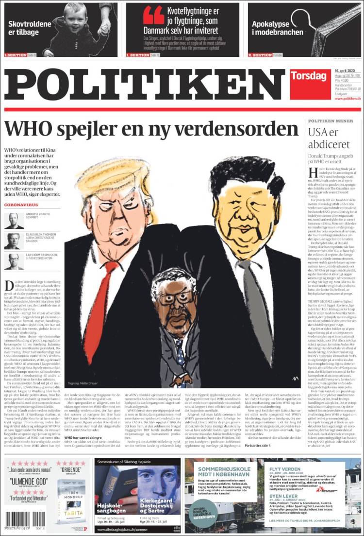 Portada de Politiken (Dinamarca)